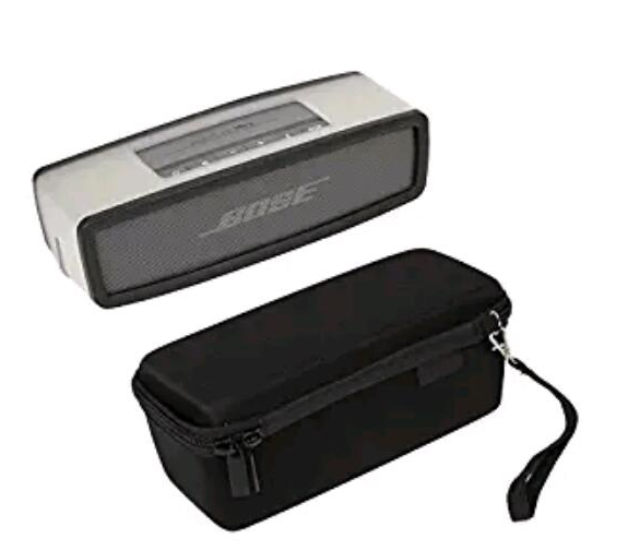 Hard Travel Bag with Soft Cover for Bose Soundlink Mini Bluetooth Portable Wireless Speaker 1 and II (Black / Black)
